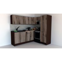 Bucatarie de Colt GENA NEW 6 DR. 170-220, Fara Corp de Cuptor, Wenge / Decor K366